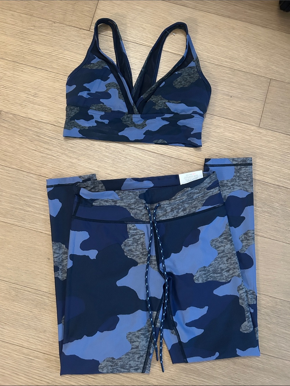 Aerie Blue Camo Sports Bra & Leggings Set